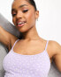 Фото #3 товара Monki strappy vest top in lilac ditsy print