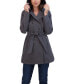 ფოტო #4 პროდუქტის Women's Belted Double Breasted Soft Shell Trench Coat With Detachable Hood