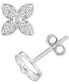 ფოტო #1 პროდუქტის Lab-Created Diamond Flower Stud Earrings (1/2 ct. t.w.) in Sterling Silver
