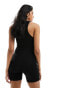 ASOS DESIGN scoop ribbed unitard in black