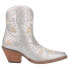 Фото #1 товара Dingo Primrose Embroidered Floral Snip Toe Cowboy Booties Womens Silver Casual B