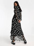 New Look puff sleeve ruffle midi dress in polka dot 36 - фото #7