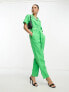 French Connection short sleeve belted jumpsuit in bold green