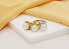 Charming gold plated ring with real pearl RI061Y