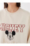 Bisiklet Yaka Mickey Mouse Baskılı Uzun Kollu Oversize Kadın Sweatshirt