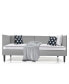 Фото #9 товара Twin Daybed Upholstered Linen Wooden Sofa Bed Frame