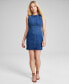 Фото #1 товара Women's Denim Sleeveless A-Line Dress, Created for Macy's