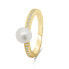 Elegant gold plated ring with real pearl RI055Y