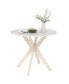 Фото #3 товара 36-Inch Mid Century Modern Kitchen Table with Faux Marble Tabletop and Solid Rubber Wood Legs