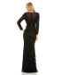 Women's Beaded Long Sleeve Evening Gown