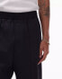 Topman elasticated waist wide leg trouser in navy