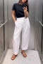 Linen blend darted trousers