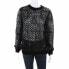 Tory Burch Womens Sequined Lansing Sweater Black Wool Size XL 271839