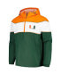 Men's Green Miami Hurricanes Center Line Half-Zip Raglan Hoodie Jacket