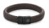 Фото #1 товара Herringbone Brown Black Leather Bracelet RR-M0023-B