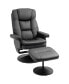 Фото #1 товара Recliner and Ottoman with Wrapped Base, Swivel PU Leather Reclining Chair with Footrest for Living Room, Bedroom and Office, Black
