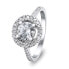Luxury silver ring with clear zircons RI032W