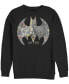 Фото #1 товара Men's Batman 80Th Panel Fill Crew Fleece Pullover T-shirt