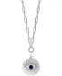 ფოტო #1 პროდუქტის EFFY® Sapphire (1/5 ct. t.w.) & Diamond (3/8 ct. t.w.) Evil Eye 16" Pendant Necklace in Sterling Silver