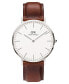 ფოტო #1 პროდუქტის Men's Classic Saint Mawes Brown Leather Watch 40mm