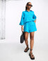 Фото #1 товара Vero Moda textured short co-ord in blue