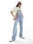 Pimkie denim wide leg dungarees in blue wash