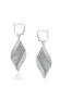 Фото #1 товара Suzy Levian Sterling Silver Cubic Zirconia Pave Stylish Drop Earrings