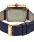 ფოტო #3 პროდუქტის Women's Bari Sparkle Swiss Quartz Blue Leather Watch 37mm