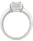 ფოტო #2 პროდუქტის Cubic Zirconia Square Cluster Halo Ring in Sterling Silver