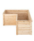 L-Shaped Deep Root Planter Box Wooden Raised Garden Bed with Open-Ended Base