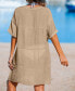 Women's Tan Loose-Fit V-Neck Cover-Up Dress