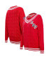 Women's Red Buffalo Bills Prep V-Neck Pullover Sweater