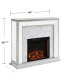 Audrey Faux Stone Mirrored Electric Fireplace