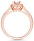 ფოტო #3 პროდუქტის Morganite (3/4 ct. t.w.) and Diamond (1/5 ct. t.w.) Halo Ring in 14K Rose Gold