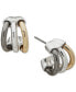 Tri-Tone Extra-Small Triple Split Hoop Earrings, 0.34"