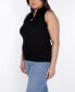 Black Label Plus Size Sleeveless Quarter Zip Sweater