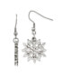 Фото #1 товара Stainless Steel Polished Snowflake Dangle Earrings