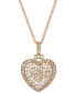 ფოტო #1 პროდუქტის Diamond Heart 18" Pendant Necklace (1/2 ct. t.w.) in 14k Rose Gold (Also Available in White Gold)