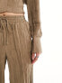 Фото #3 товара ONLY textured wide leg trouser co-ord in light brown