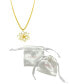 14K Gold-Plated Herringbone Wire Flower Necklace