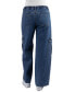 ფოტო #2 პროდუქტის Juniors' High-Rise Wide-Leg Cargo Jeans