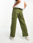 River Island Petite straight leg cargo utility trouser in khaki