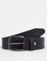 Фото #1 товара Jack & Jones smooth leather belt with logo buckle in black