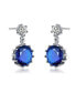 ფოტო #3 პროდუქტის Sterling Silver White Gold Plated Cubic Zirconia Circle Drop Earrings