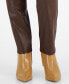 Фото #7 товара Juniors' Faux-Leather Straight-Leg Pants, Created for Macy's