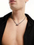 Фото #7 товара Icon Brand fluidity T-bar chain necklace in gunmetal