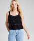 Фото #1 товара Women's Woven Crochet Tank Top, Created for Macy's