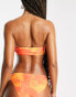 Missguided boomerang bikini bottoms in orange tie dye