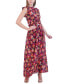 Women's Ruffled Floral Chiffon Maxi Dress