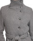 Фото #4 товара Women's Wool Blend Belted Buttoned Coat